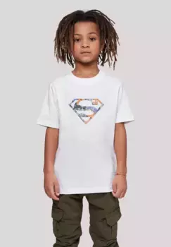 Футболка F4NT4STIC "Футболка DC Comics Superman Floral Logo Superhero", унисекс для детей, товары премиум-класса, для мальчиков, для девочек, с принтом, белый