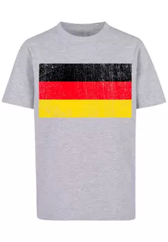 Футболка F4NT4STIC Germany Deutschland Flagge distressed, цвет grau meliert