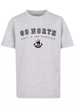 Футболка F4NT4STIC Go North Knut & Jan Hamburg, цвет grau meliert