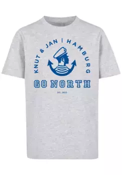 Футболка F4NT4STIC "Go North Knut & Jan Hamburg Logo", принт, серый