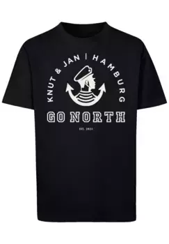 Футболка F4NT4STIC "Go North Knut & Jan Hamburg Logo", принт, черный