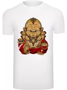 Футболка F4NT4STIC Happy Cyber Buddha, белый