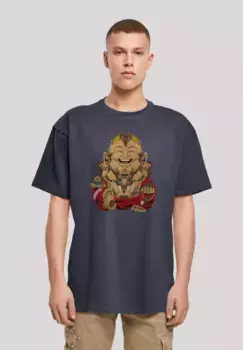 Футболка F4NT4STIC "Happy Cyber Buddha CYBERPUNK STYLES", принт, цвет морской волны