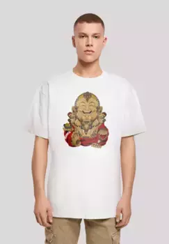 Футболка F4NT4STIC "Happy Cyber Buddha CYBERPUNK STYLES", принт, белый