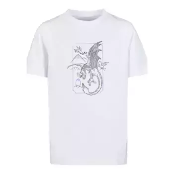 Футболка F4NT4STIC «Harry Potter Dragon Line Art», принт, белый