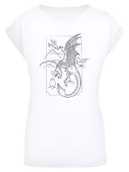 Футболка F4NT4STIC Harry Potter Dragon Line Art, белый
