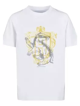 Футболка F4NT4STIC Harry Potter Hufflepuff Budger Crest Logo, белый