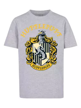 Футболка F4NT4STIC Harry Potter Hufflepuff Crest, пестрый серый