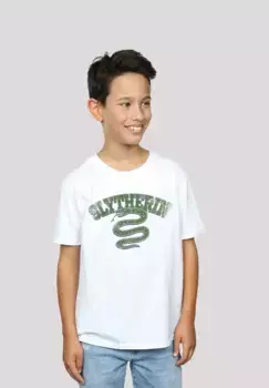 Футболка F4NT4STIC "Harry Potter Slytherin Sport Crest", принт, белый