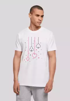 Футболка F4NT4STIC "Heart Diamonds Clubs Spades", принт, белый