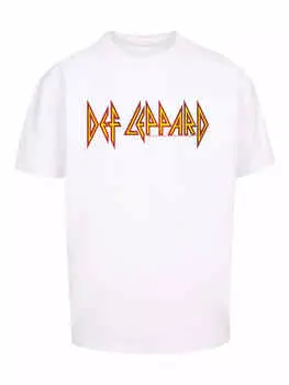 Футболка F4NT4STIC Heavy Oversize T-Shirt Def Leppard Shatter Logo, белый