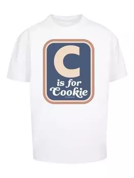 Футболка F4NT4STIC Heavy Oversize T-Shirt Sesamstrae C is for Cookie, белый