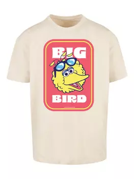 Футболка F4NT4STIC Heavy Oversize T-Shirt Sesamstrae Bilbo Big Bird Sticker, песочный