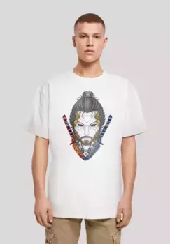 Футболка F4NT4STIC "Киберпанк Самурай CYBERPUNK STYLES", принт, белый