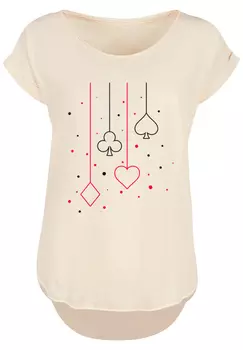 Футболка F4NT4STIC Kreuz Pik Herz Karo Poker Kartenspiel, белый