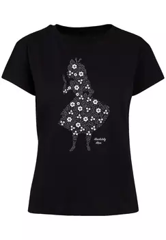 Футболка F4NT4STIC Ladies Box Tee Disney Alice im Wunderland Absolutely Alice, черный