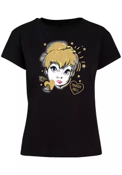 Футболка F4NT4STIC Ladies Box Tee Disney Peter Pan Golden Tink, черный
