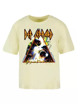 Футболка F4NT4STIC Ladies Everyday Tee Def Leppard Hysteria, цвет softyellow