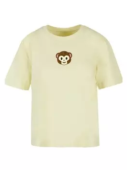 Футболка F4NT4STIC Ladies Everyday Tee emoji couture smiling monkey furry face, цвет softyellow