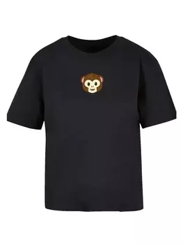 Футболка F4NT4STIC Ladies Everyday Tee emoji couture smiling monkey furry face, черный