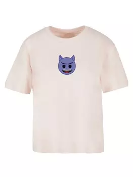 Футболка F4NT4STIC Ladies Everyday Tee emoji couture evil smiling purple face, розовый