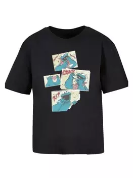 Футболка F4NT4STIC Ladies Everyday Tee Sesamstrae Cookie Monster Crunch, черный