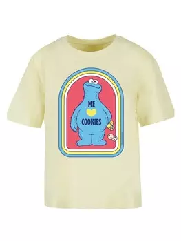 Футболка F4NT4STIC Ladies Everyday Tee Sesamstrae Cookie Monster Me, цвет softyellow