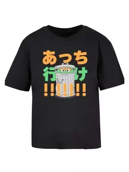 Футболка F4NT4STIC Ladies Everyday Tee Sesamstrae Oscar Trashcan, черный