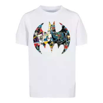 Футболка F4NT4STIC «Логотип комикса DC Comics Batman», унисекс для детей, товары премиум-класса, для мальчиков, для девочек, с принтом, белый