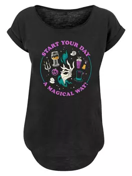 Футболка F4NT4STIC Long Cut T-Shirt Disney Villians Start Your Day A Magical Way, черный