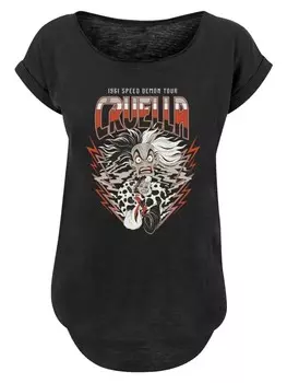 Футболка F4NT4STIC Long Cut T-Shirt Disney Villians Cruella, черный