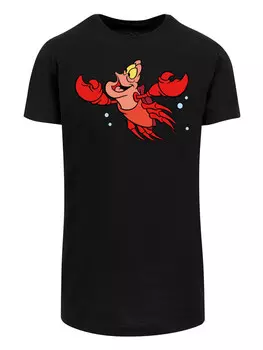 Футболка F4NT4STIC Long Cut T-Shirt Disney Arielle Sebastian Bubbles, черный
