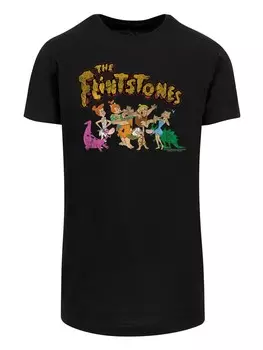 Футболка F4NT4STIC Long Cut T-Shirt Familie Feuerstein The Flintstones, черный