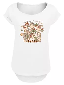 Футболка F4NT4STIC Long Cut T-Shirt Feeling Weihnachten, цвет the boneswei