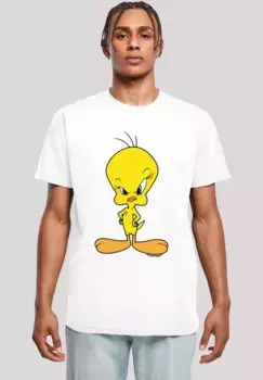 Футболка F4NT4STIC "Looney Tunes Angry Tweety", мужская, премиум-мерч, стандартного кроя, базовая, с принтом, белый