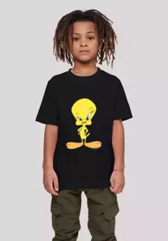 Футболка F4NT4STIC "Looney Tunes Angry Tweety", унисекс для детей, товары премиум-класса, для мальчиков, для девочек, с принтом, черный