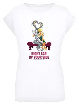 Футболка F4NT4STIC Looney Tunes Bugs And Lola Valentines Cuddle, белый