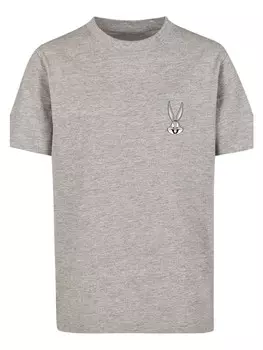 Футболка F4NT4STIC Looney Tunes Bugs Bunny Breast Print, пестрый серый