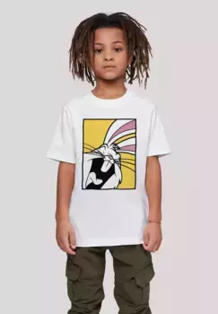 Футболка F4NT4STIC "Looney Tunes Bugs Bunny Laughing", принт, белый