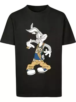 Футболка F4Nt4Stic Looney Tunes Bugs Bunny Rapper Trickfilm Hase, черный