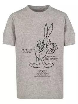 Футболка F4NT4STIC Looney Tunes Bugs Bunny White Belly, пестрый серый