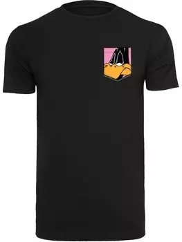 Футболка F4Nt4Stic Looney Tunes Daffy Duck Face Faux Pocket, черный