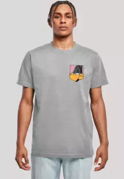 Футболка F4NT4STIC "Looney Tunes Daffy Duck Faux Pocket", принт, серый