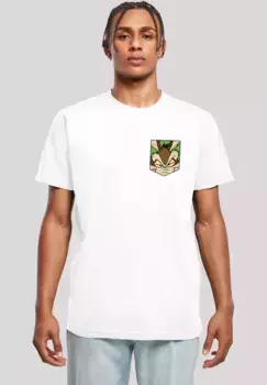 Футболка F4NT4STIC "Looney Tunes Face Faux Pocket", принт, белый