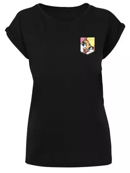 Футболка F4NT4STIC Looney Tunes Lola Bunny Face Faux Pocket, черный