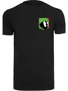 Футболка F4NT4STIC Looney Tunes Marvin The Martian Face Faux Pocket, черный