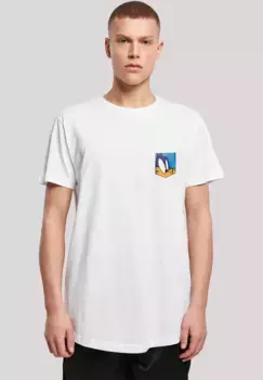 Футболка F4NT4STIC "Looney Tunes Road Runner Face Faux Pocket", принт, белый