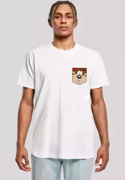 Футболка F4NT4STIC "Looney Tunes Tasmanian Devil Face Faux Pocket", принт, белый