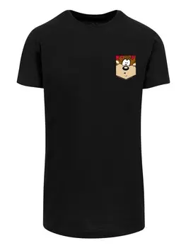 Футболка F4NT4STIC Looney Tunes Tasmanian Devil Face Faux Pocket, черный