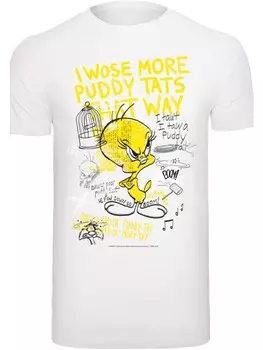 Футболка F4NT4STIC Looney Tunes Tweety Pie More Puddy Tats, белый